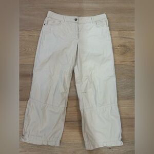 Zara Beige Wide Leg Cropped Pants